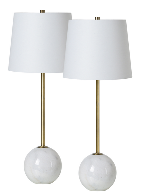 Brass With Marble Base Table Lamp (sold individually)