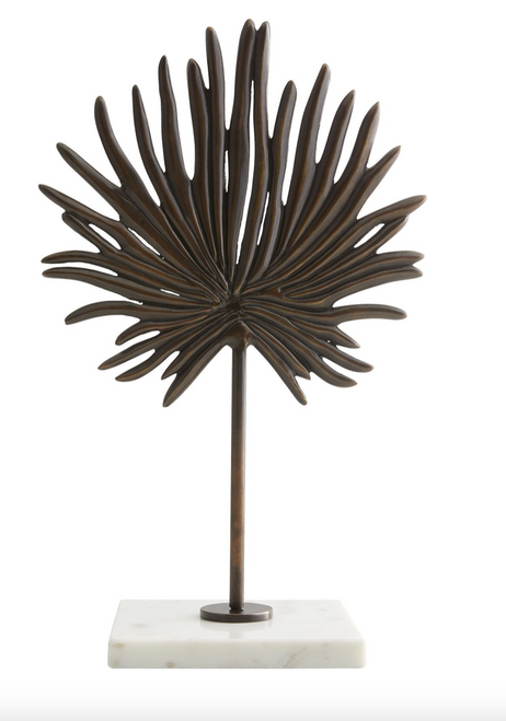 Metal Palm Frond with Marble Base