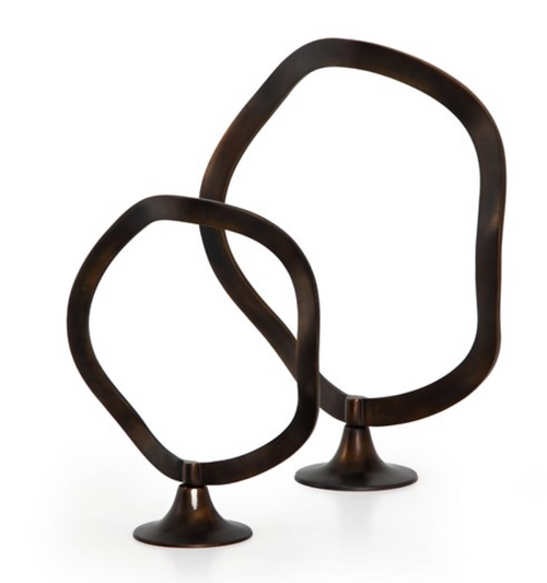 Oversized Metal Circles Tables Sculpture- set of 2
