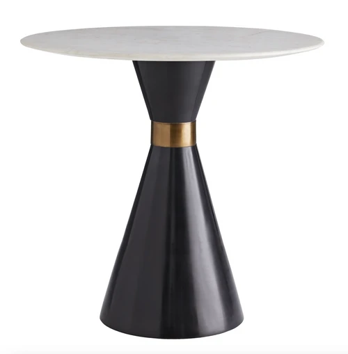 Bronze and Brass with Marble Top Hourglass Side table