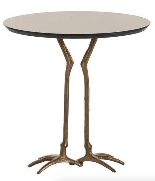 Side Table with Brass Bird Legs