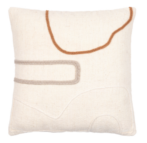 Pillow- WHITE with ABSTRACT LINES