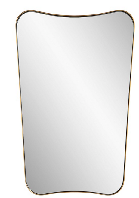 Curved Brass Mirror