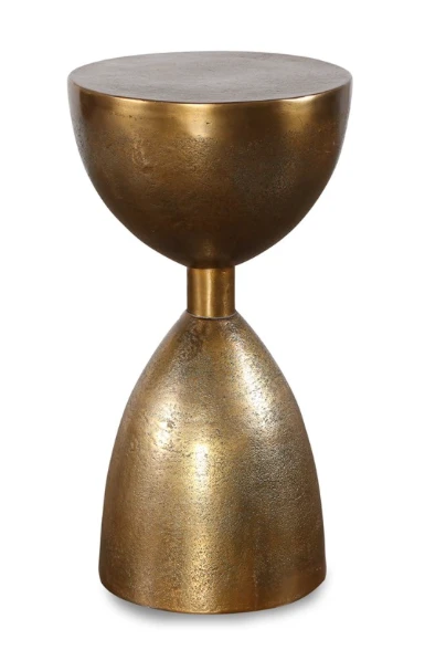 Brass Drum Side Table