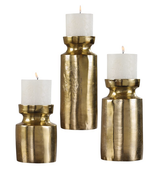 Brass Candleholders- SET OF 3