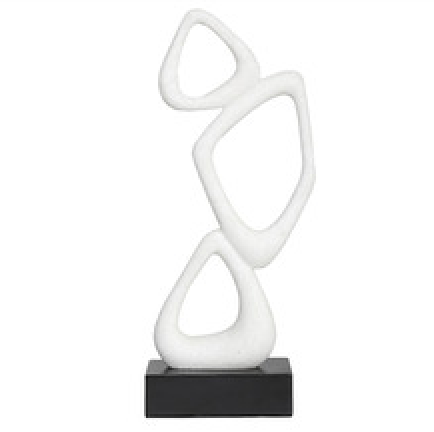 White Stone Triple Loop Sculpture