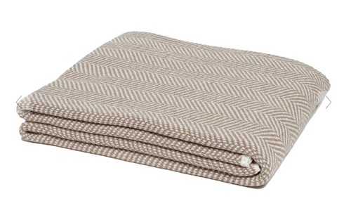 Eco Herringbone Throw- HEMP/MILK