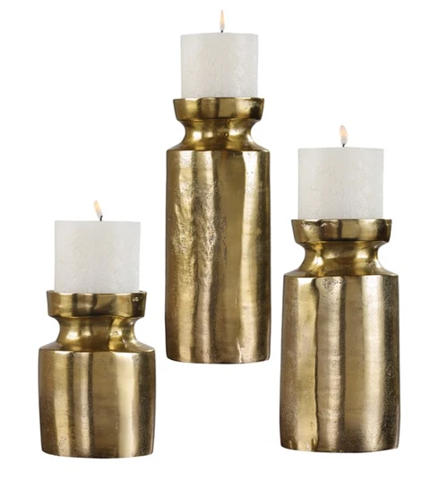 Brass Candleholders - SET OF 3