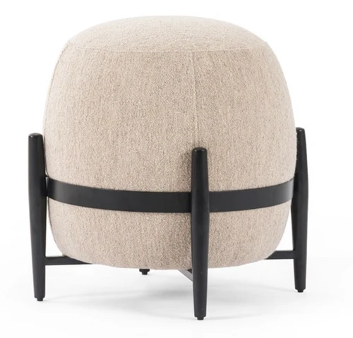 Taupe Round Ottoman