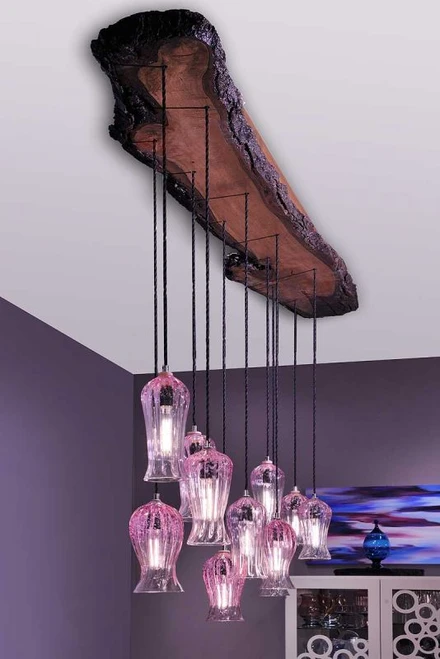 Cranberry Long Chandelier