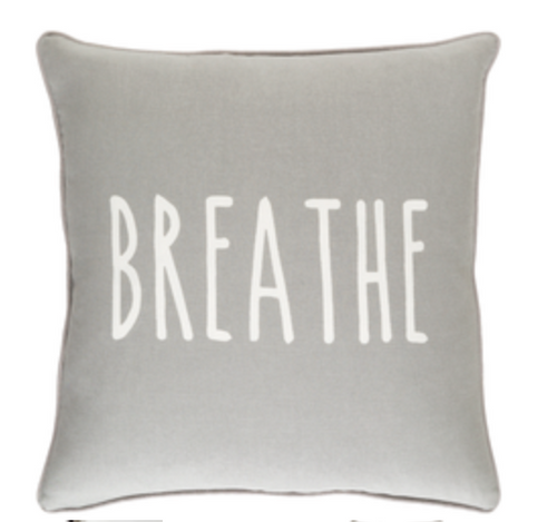 Light Gray Pillow with down insert. 
