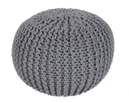 Grey knit pouf