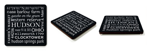 Quality:  Born and Made in the USA.   FCS certified and 100% recycled wood source.  

Sustainable:  We make them strong (1/4" thick) so that they can be re-used forever.   Made with sustainable inks and a UV coating,  as well as,  an eco-friendly lacquer that covers the entire coaster to permanently protect the wood.   They also have recycled rubber stoppers on the bottom for grip and support.

Care:  Washable with soap and water.