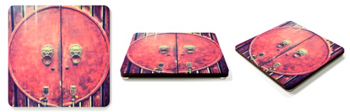 Quality:  Born and Made in the USA.   FCS certified and 100% recycled wood source.  

Sustainable:  We make them strong (1/4" thick) so that they can be re-used forever.   Made with sustainable inks and a UV coating,  as well as,  an eco-friendly lacquer that covers the entire coaster to permanently protect the wood.   They also have recycled rubber stoppers on the bottom for grip and support.

Care:  Washable with soap and water.