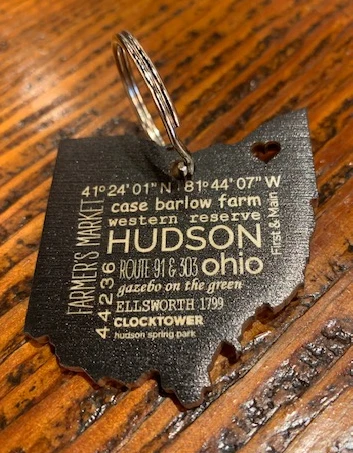 Quality:  Born and Made in the USA.   FCS certified and 100% recycled wood source.  

Sustainable:  We make them strong (1/4" thick) so that they can be re-used forever.   Made with sustainable inks and a UV coating,  as well as,  an eco-friendly lacquer that covers the entire keychain to permanently protect the wood.   

Care:  Washable with soap and water.