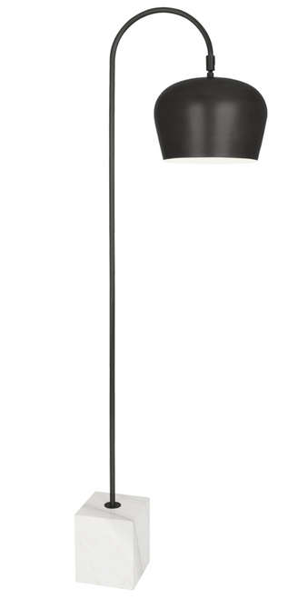 Deep Patina Bronze Finish With Painted White Shade Interior And White Marble Base