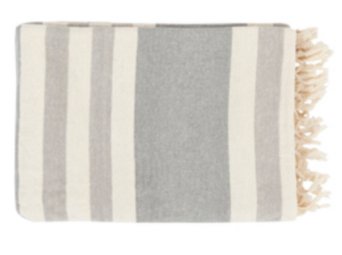 Gray and White Throw