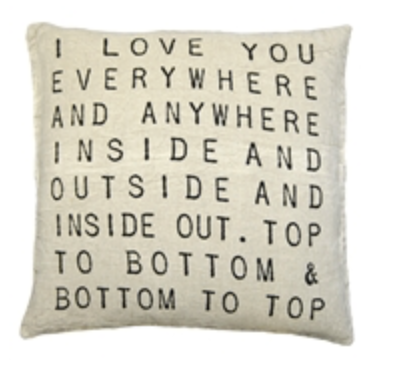 24x24" I LOVE YOU pillow with down insert 