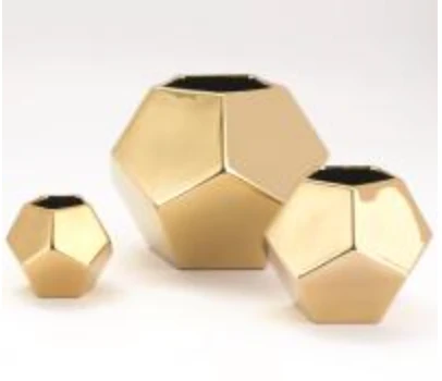 Geometric GOLD Vase- LARGE