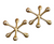 Set of two, cast aluminum decorative objects feature a brass finish.