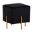 Black Square Ottoman with Brass Legs