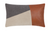 Pillow- GEOMETRIC Lumbar / gray white + brown leather