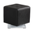BLACK Faux Leather Tufted SWIVEL SQUARE Ottoman