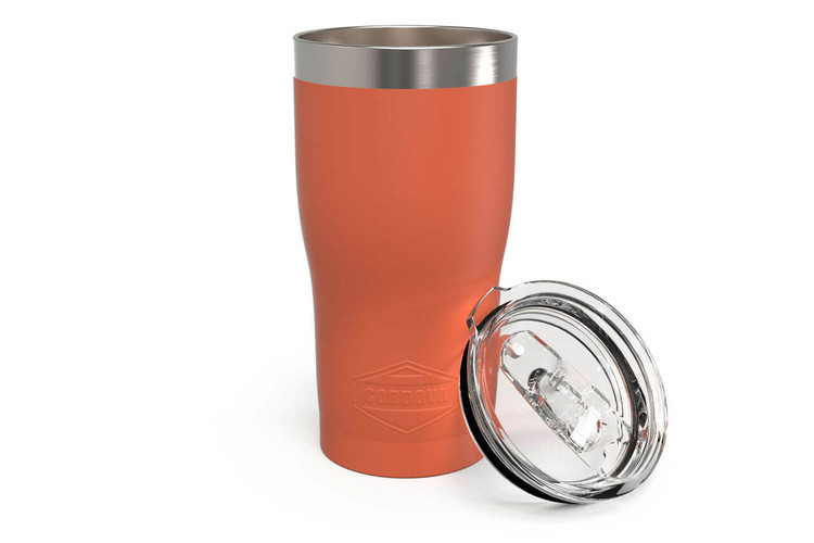 Custom Coffee Tumbler - 30 oz Orange Insulated Tumbler with Straw