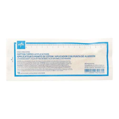 Medline 6 Sterile Cotton Swabs with Plastic Shaft