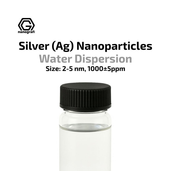 Silver (Ag) Nanopowder/Nanoparticles Water Dispersion, Size: 2-5 nm, Colorless & Transparent, 1000±5ppm (NG02MD01029)