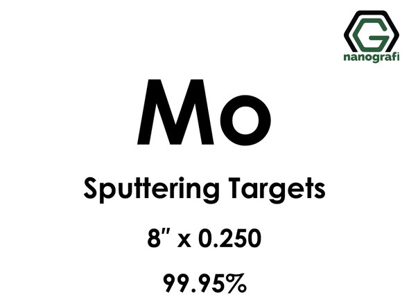 Molybdenum (Mo) Sputtering Targets, Size:8'' ,Thickness:0.250'' , Purity: 99.95%