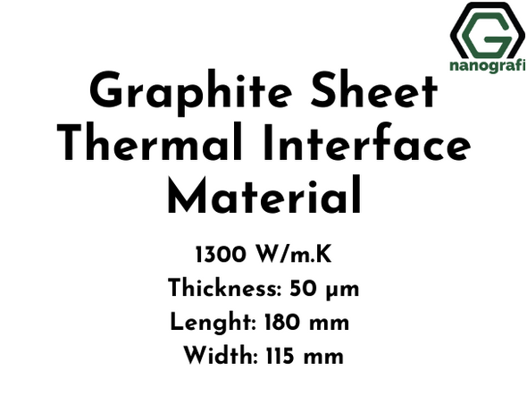 Graphite Sheet Thermal Interface Material,  EYG Series, 1300 W/m.K, Thickness: 50 µm, Lenght: 180 mm, Width: 115 mm