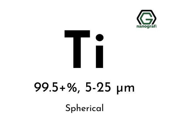  Titanium (Ti) Micron Powder, Purity:99.5+%, Size:5-25 µm, Spherical 