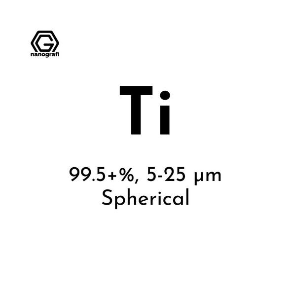  Titanium (Ti) Micron Powder, Purity:99.5+%, Size:5-25 µm, Spherical 