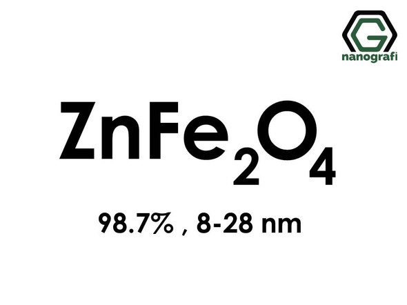 Zinc Iron Oxide (ZnFe2O4) Nanopowder/Nanoparticles, Purity: 98.7%, Size: 8-28 nm- NG04MO1701
