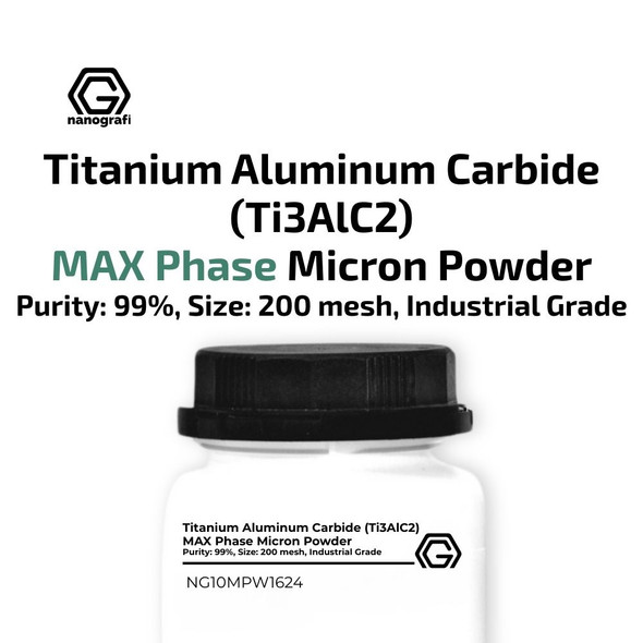 Titanium Aluminum Carbide (Ti3AlC2) MAX Phase Micron Powder, Purity: 99+%, Size: 200 mesh, Industrial Grade (NG10MPW1624)