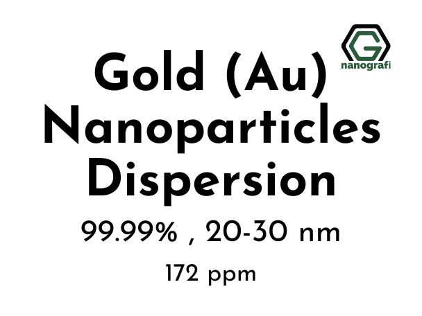 Gold (Au) Nanopowder/Nanoparticles Dispersion, Purity: 99.99%, Size: 20-30 nm, 172 ppm