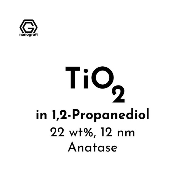 Titanium Dioxide (TiO2) Nanopowder/Nanoparticles Dispersion in 1, 2-Propanediol, Size: 12 nm, Anatase, 22 wt% (NG02MD01020) Titanium Dioxide (TiO2) Nanopowder/Nanoparticles Dispersion in 1, 2-Propanediol, Size: 12 nm, Anatase, 22 wt% (NG02MD01020)