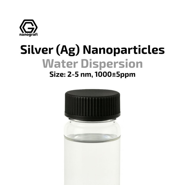 Silver (Ag) Nanopowder/Nanoparticles Water Dispersion, Size: 2-5 nm, Colorless & Transparent, 1000±5ppm (NG02MD01029)