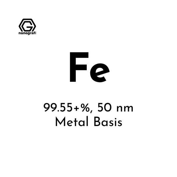 Iron (Fe) Nanopowder/Nanoparticles, Purity: 99.55+%, Size: 50 nm, Metal Basis (NG04EO1103)