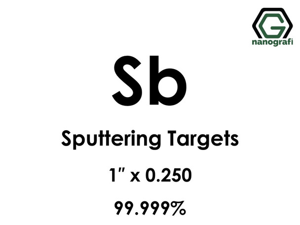 Antimony (Sb) Sputtering Targets, Purity: 99.999%, Size: 1'', Thickness: 0.250''   