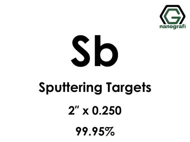 Antimony (Sb) Sputtering Targets, Size:2'' ,Thickness: 0.250'' , Purity: 99.95%