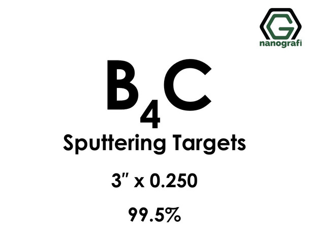 Boron Carbide (B4C) Sputtering Targets, Size:3'' ,Thickness:0.250'' , Purity: 99.5%