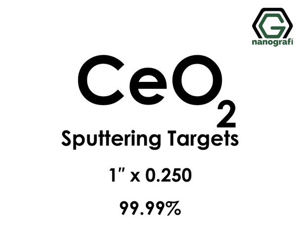 Cerium Oxide (CeO2) Sputtering Targets, Size:1'' ,Thickness:0.250'' , Purity: 99.99%