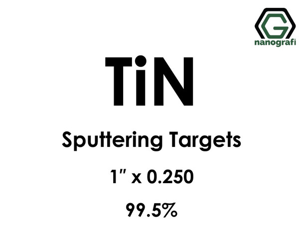 Titanium Nitride (TiN) Sputtering Targets, Size:1'' ,Thickness:0.250'' , Purity: 99.5%