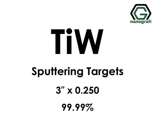 Tungsten Titanium (TiW) Sputtering Targets, Size:3'' ,Thickness:0.250'' , Purity: 99.99% 