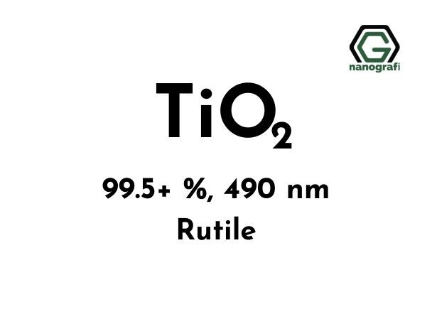 Titanium Dioxide (TiO2) Nanopowder/Nanoparticles, Rutile, High Purity: 99.5+ %, Size: 490 nm