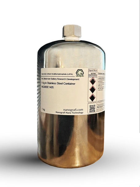 Electrolyte Lithium Hexafluorophosphate (LiPF6) for Lithium-ion Battery Research Development, 1 Kg in Stainless Steel Container 