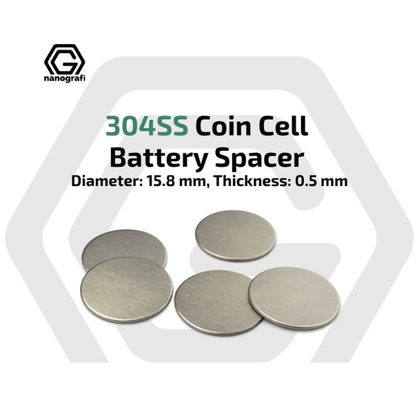 304SS Coin Cell Battery Spacer, Diameter: 15.8 mm, Thickness: 0.5 mm (NG04CO08016)