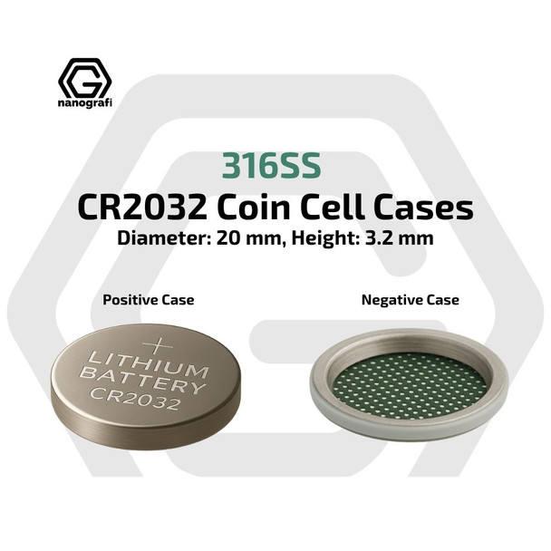 CR2032 Coin Cell Cases with 316SS, Diameter: 20 mm, Height: 3.2 mm (NG04CO08020)